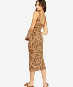 BILLABONG Warm Waves Midi Dress ANIMAL -Womens Dresses sales 2022 abjkd00124 billabongw ani bck1