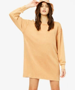 BILLABONG Sandy Dreams Sweatshirt Dress SANDSTONE