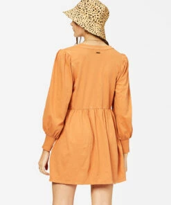 BILLABONG Day To Dream Long Sleeve Babydoll Dress TOFFEE 5 BILLABONG Day To Dream Long Sleeve Babydoll Dress TOFFEE -Womens Dresses sales 2022 abjkd00156 billabongw tof bck1