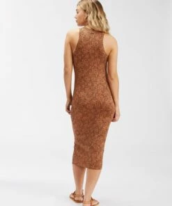 BILLABONG Tomboy Tank Midi Dress TOFFEE -Womens Dresses sales 2022 abjkd00165 billabongw tof bck1
