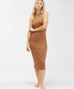 BILLABONG Tomboy Tank Midi Dress TOFFEE