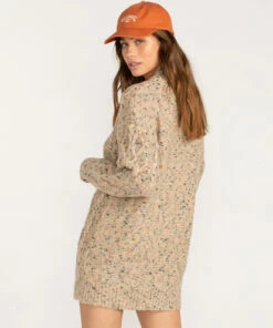 BILLABONG Country Side Knit Dress ANTIQUE WHITE -Womens Dresses sales 2022 abjkd00172 billabongw anw bck1