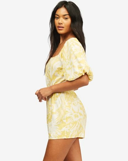 BILLABONG Hello Sun Mini Dress VINTAGE YELLOW 3 BILLABONG Hello Sun Mini Dress VINTAGE YELLOW - Image 3