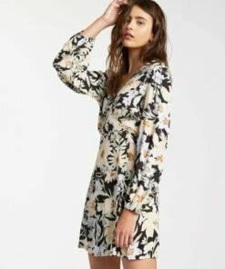 BILLABONG Lotta Love Dress BLACK MULTI -Womens Dresses sales 2022 abjwd00158 billabongw bml sd1
