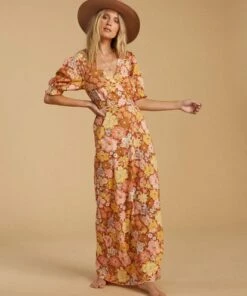 BILLABONG Salty Blonde Hello There Dress BRONZE -Womens Dresses sales 2022 abjwd00186 billabongw brz frt1