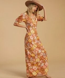 BILLABONG Salty Blonde Hello There Dress BRONZE -Womens Dresses sales 2022 abjwd00186 billabongw brz frt2