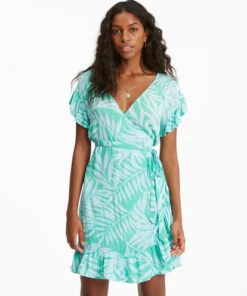 BILLABONG Wrap And Roll Woven Dress TROPICAL GREEN