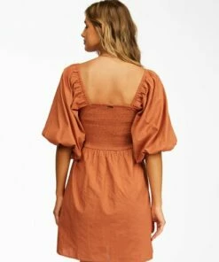 BILLABONG Paradise Days Mini Dress BRONZE -Womens Dresses sales 2022 abjwd00250 billabongw brz bck1