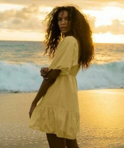 BILLABONG Be Mine Babydoll Dress STAY GOLDEN