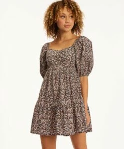 BILLABONG Be Mine Babydoll Dress STAY GOLDEN -Womens Dresses sales 2022 abjwd00253 billabongw ofb frt1