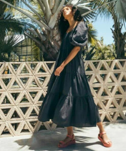 BILLABONG Endless Shore Maxi Dress OFF BLACK