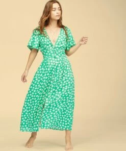BILLABONG Wrangler Floral Dream Dress CLOVER -Womens Dresses sales 2022 abjwd00266 billabongw cov frt2
