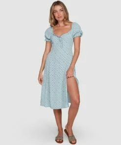 BILLABONG Seamist Midi Dress BLUE -Womens Dresses sales 2022 abjwd00274 billabongsg blu frt1