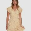 BILLABONG Pretty Moon Wrap Dress MELLOW YELLOW