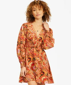 BILLABONG Perfect Paisley Mini Dress MULTI