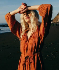 BILLABONG Crystal Cove Midi Shift Dress BRONZE