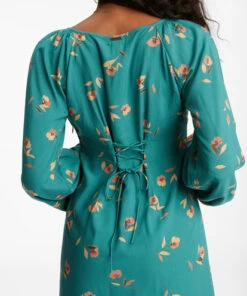 BILLABONG Sweet To Me Long Sleeve Midi Dress EMERALD -Womens Dresses sales 2022 abjwd00333 billabongw eme dtl2