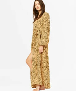 BILLABONG Nine Lives Wrap Maxi Dress BLACK -Womens Dresses sales 2022 abjwd00335 billabongw gdd sd1