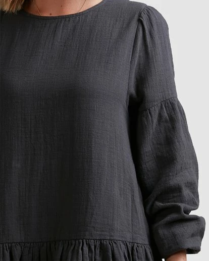 BILLABONG Wishes Tiered Dress BLACK 5 BILLABONG Wishes Tiered Dress BLACK - Image 5