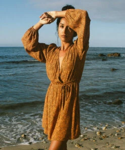 BILLABONG Spring Romance Mini Wrap Dress BLACK 2