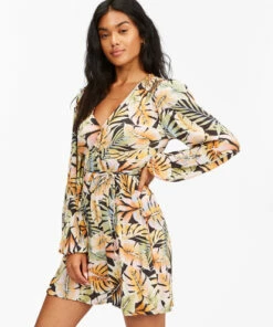 BILLABONG Spring Romance Mini Wrap Dress BLACK 2 -Womens Dresses sales 2022 abjwd00354 billabongw bk2 sd1
