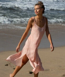 BILLABONG Sunbright Midi Slip Dress MELON