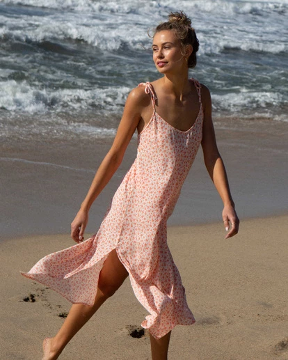 BILLABONG Sunbright Midi Slip Dress MELON 1 BILLABONG Sunbright Midi Slip Dress MELON
