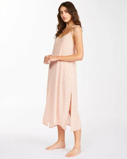 BILLABONG Sunbright Midi Slip Dress MELON 4 BILLABONG Sunbright Midi Slip Dress MELON - Image 4