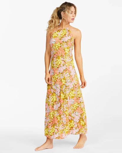 BILLABONG Retro Romance Halter Dress MOSS 2 BILLABONG Retro Romance Halter Dress MOSS - Image 2