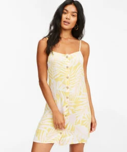 BILLABONG Morning Light Mini Slip Dress TROPICAL GREEN