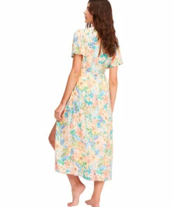 BILLABONG Jet Set Midi Dress BEACH GREEN -Womens Dresses sales 2022 abjwd00375 billabongw wmu bck1