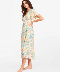 BILLABONG Jet Set Midi Dress BEACH GREEN -Womens Dresses sales 2022 abjwd00375 billabongw wmu sd1