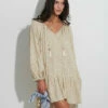 BILLABONG Dream Isle Charmer Mini Dress BEIGE