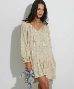 BILLABONG Dream Isle Charmer Mini Dress BEIGE