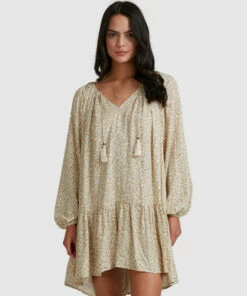BILLABONG Dream Isle Charmer Mini Dress BEIGE -Womens Dresses sales 2022 abjwd00378 billabongw bei frt2