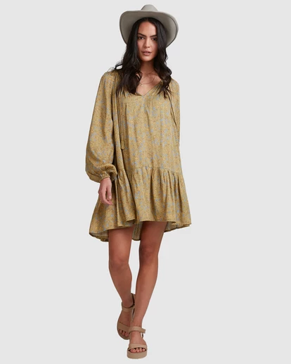 BILLABONG My Oasis Mini Dress OLIVE 2 BILLABONG My Oasis Mini Dress OLIVE - Image 2