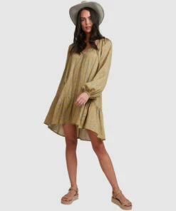 BILLABONG My Oasis Mini Dress OLIVE 9 BILLABONG My Oasis Mini Dress OLIVE -Womens Dresses sales 2022 abjwd00379 billabongw olv frt2
