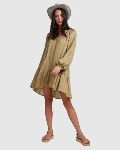 BILLABONG My Oasis Mini Dress OLIVE 5 BILLABONG My Oasis Mini Dress OLIVE - Image 5