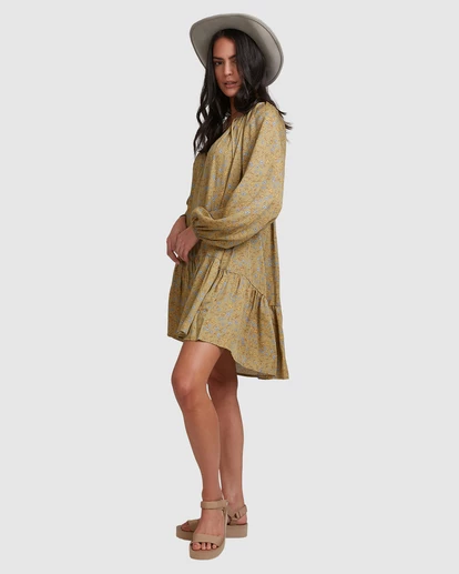 BILLABONG My Oasis Mini Dress OLIVE 3 BILLABONG My Oasis Mini Dress OLIVE - Image 3