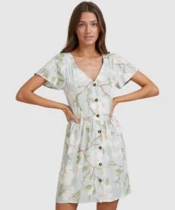 BILLABONG Moonflower Mini Dress MINT 14 BILLABONG Moonflower Mini Dress MINT -Womens Dresses sales 2022 abjwd00398 billabongw mnt frt2