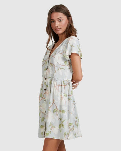 BILLABONG Moonflower Mini Dress MINT 4 BILLABONG Moonflower Mini Dress MINT - Image 4