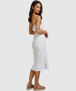 BILLABONG Tropic Sands Midi Dress WHITE -Womens Dresses sales 2022 abjwd00401 billabongw wht sd2