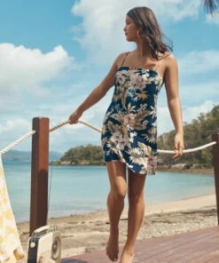 BILLABONG Tropicool Mini Dress OFF BLACK