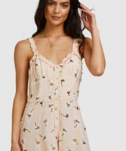 BILLABONG Feelin Peachy Romper PEACHES -Womens Dresses sales 2022 abjwd00407 billabongw pec dtl1