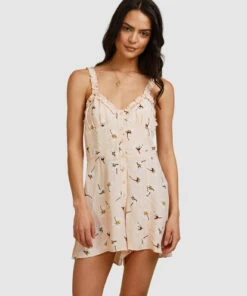 BILLABONG Feelin Peachy Romper PEACHES -Womens Dresses sales 2022 abjwd00407 billabongw pec frt1