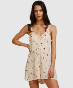 BILLABONG Feelin Peachy Romper PEACHES -Womens Dresses sales 2022 abjwd00407 billabongw pec frt2