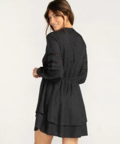 BILLABONG Blue Song Mini Dress OFF BLACK -Womens Dresses sales 2022 abjwd00411 billabongw ofb bck1
