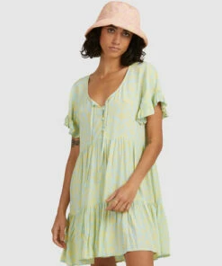 BILLABONG Hot Tropics Mini Dress SEA BLUE -Womens Dresses sales 2022 abjwd00414 billabongw seb frt2