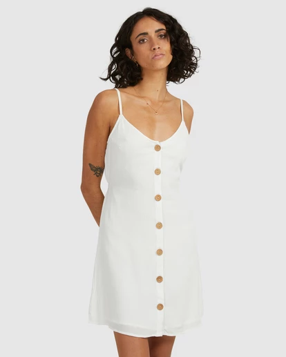 BILLABONG Sweet For Ya Mini Dress SALT CRYSTAL 4 BILLABONG Sweet For Ya Mini Dress SALT CRYSTAL - Image 4
