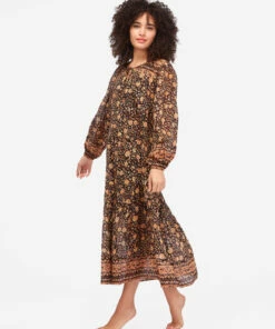 BILLABONG Storm Rider Shift Midi Dress OFF BLACK -Womens Dresses sales 2022 abjwd00450 billabongw ofb sd1